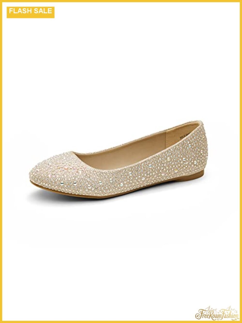 Rhinestone Ballet Flats Women Slip-On Dressy Wedding Shoes Sparkly Comfortable